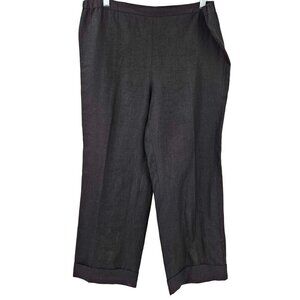 Shirin Guild Linen Cropped Pants Black Women’s Size S Straight Leg Minimalist
